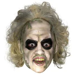 Beetlejuice 3/4 Vinyl Mask With Hair For Adults - Warner Bros Beetlejuice