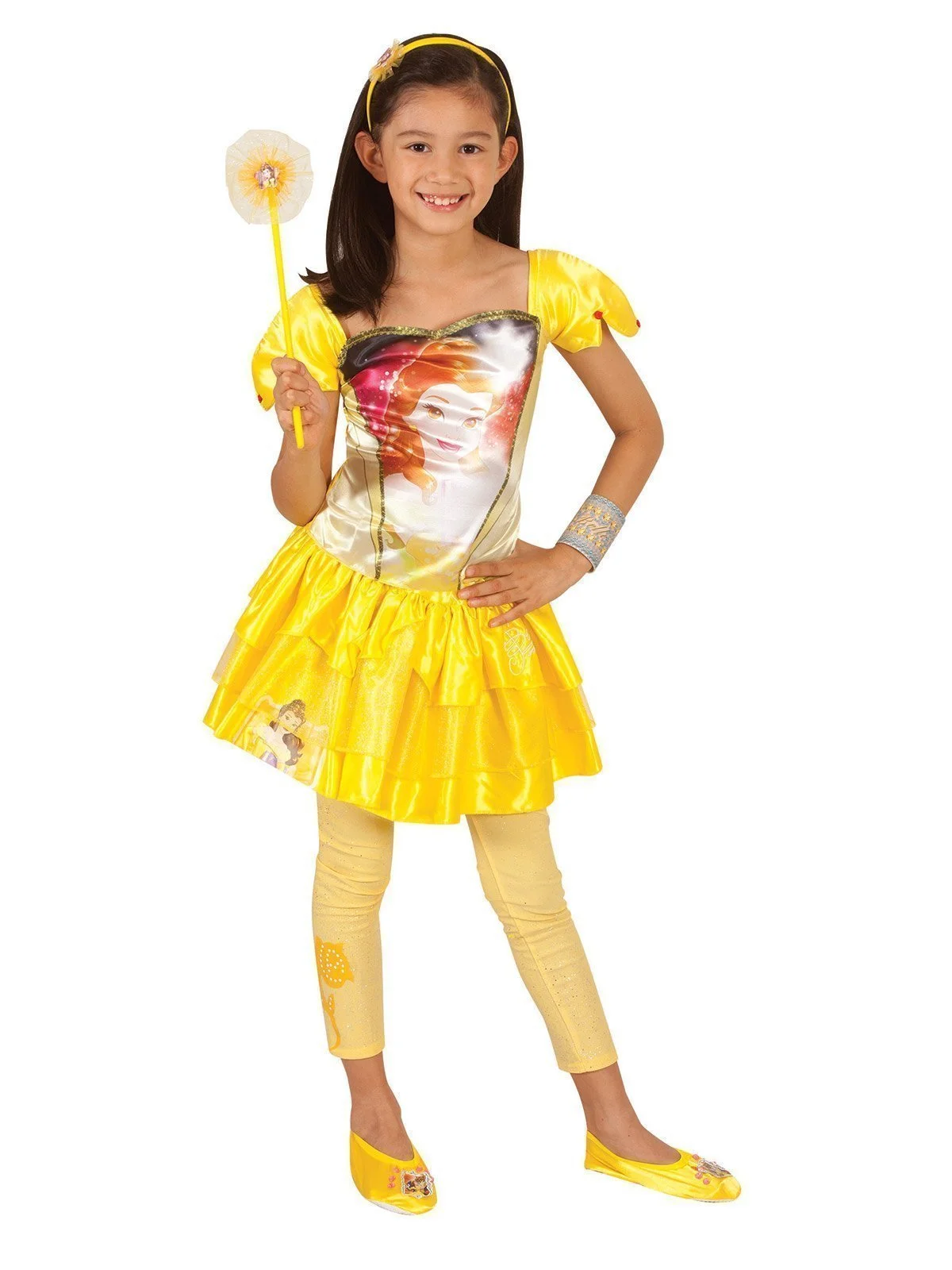 Belle Footless Tights For Kids - Disney Beauty And The Beast - Image 2