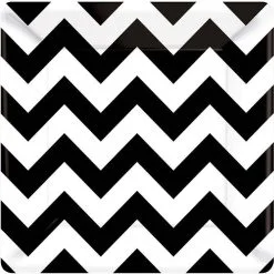 AMSCAN Black And White Chevron 7" Cake Plates - Pack Of 18