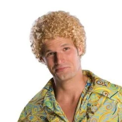 Blonde Tight-Curl Afro Adult Wig