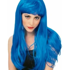 Blue Glamour Wig For Adults