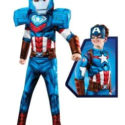 Captain America Mechstrike Deluxe Costume For Kids - Marvel Avengers Mech Strike