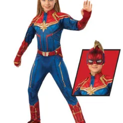 Captain Marvel Deluxe Costume For Kids - Marvel Captain Marvel