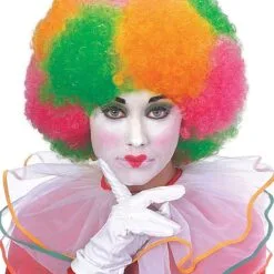 Clown Tri-Coloured Wig For Adults