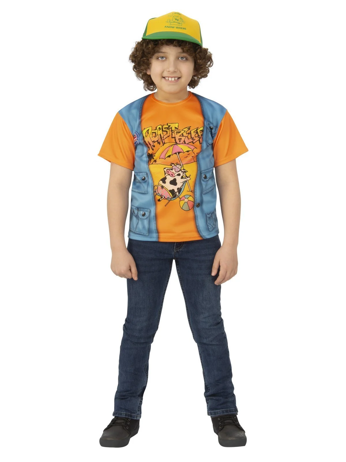 Dustin 'Roast Beef' Costume Top For Tweens - Netflix Stranger Things