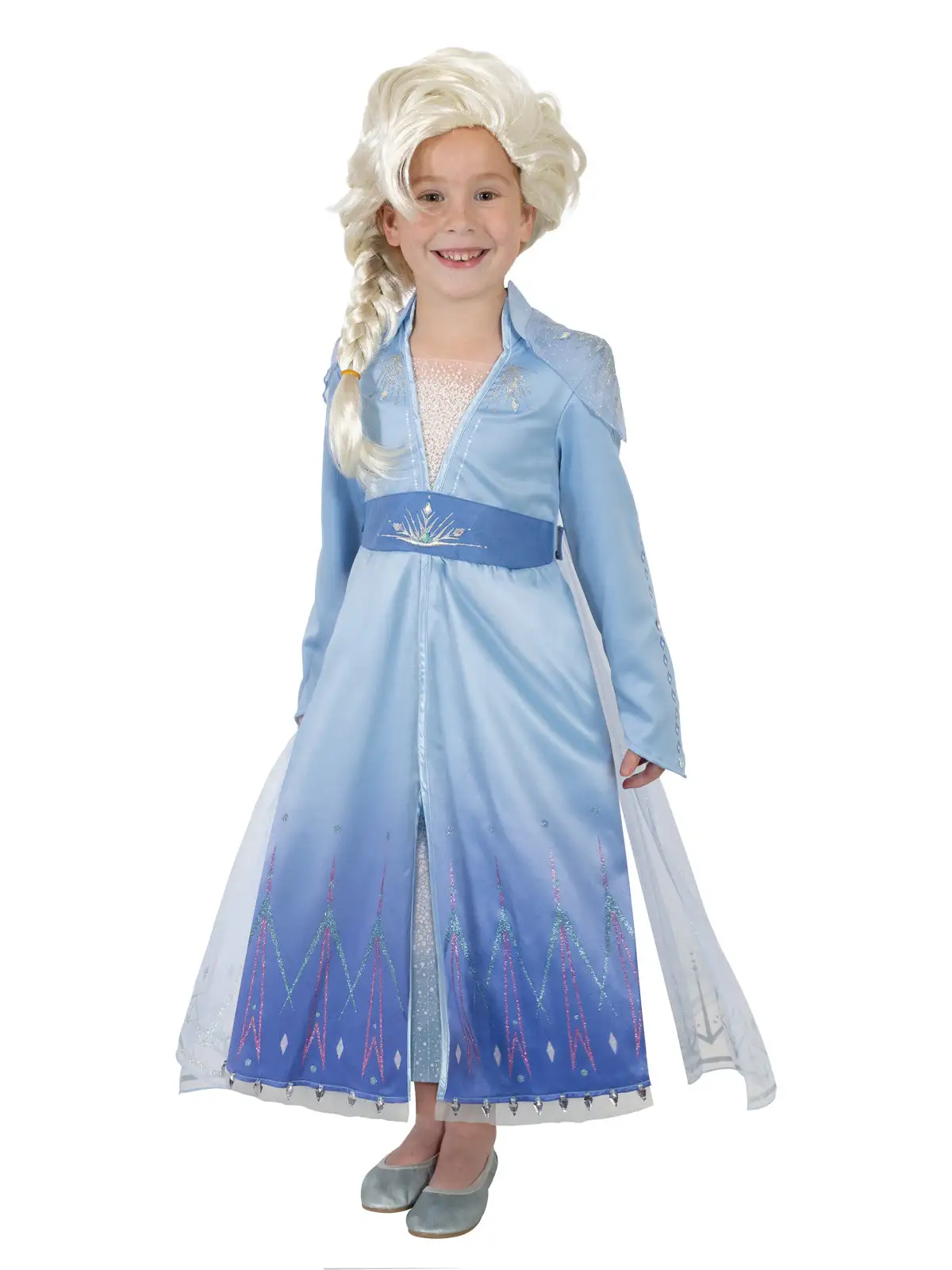 Elsa Premium Costume With Wig For Kids - Disney Frozen 2