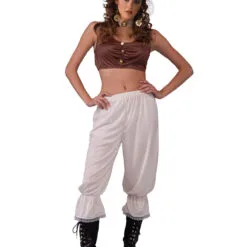 Steampunk White Pantaloons For Adults