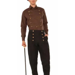 Steampunk Brown Men's Shirt For Adults