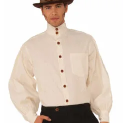 Steampunk Beige Men's Shirt For Adults