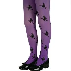Glitter Witch Purple Child Tights