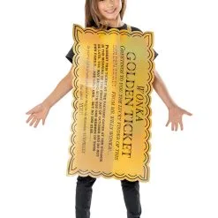 Golden Ticket Tabard Costume For Kids - Warner Bros Charlie And The Chocolate Factory