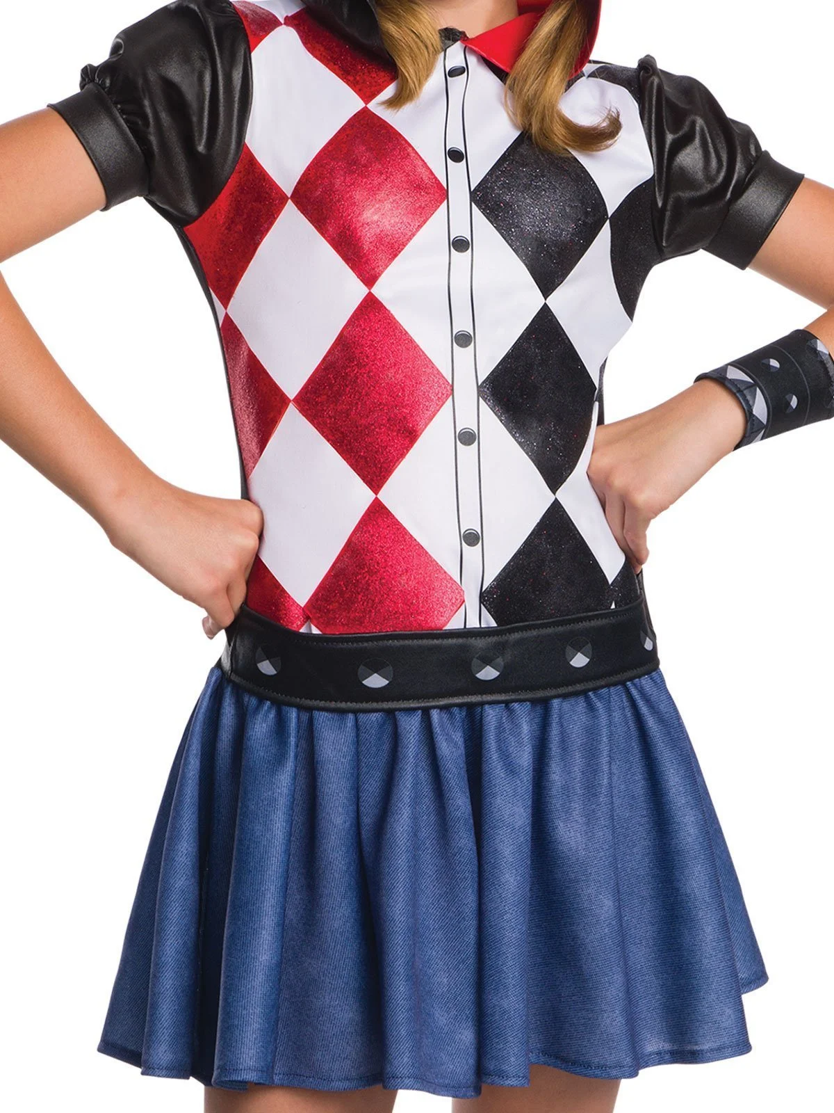 Harley Quinn Hoodie Costume For Kids - Warner Bros DC Super Hero Girls - Image 3