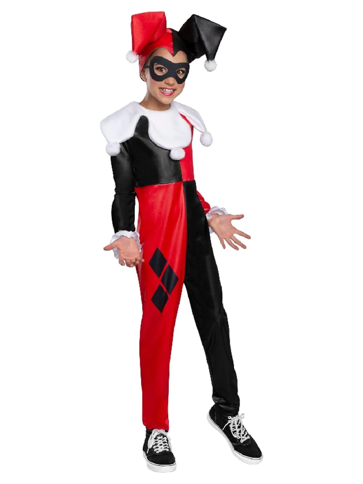Harley Quinn Jumpsuit Costume For Kids - Warner Broc DC Super Hero Girls