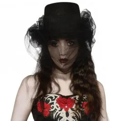 Heart Of Darkness Top Hat With Veil