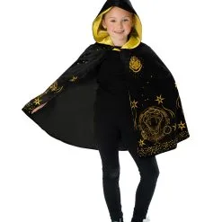 Hogwarts Black & Gold Hooded Robe For Kids & Tweens - Warner Bros Harry Potter