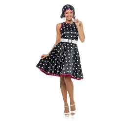 Hot 50s Black Dress Costume For Adults