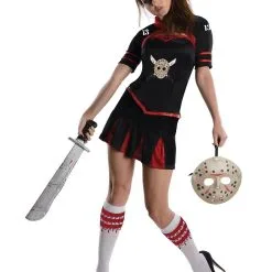 Jason Voorhees Cheerleader Costume For Adults - Friday The 13th