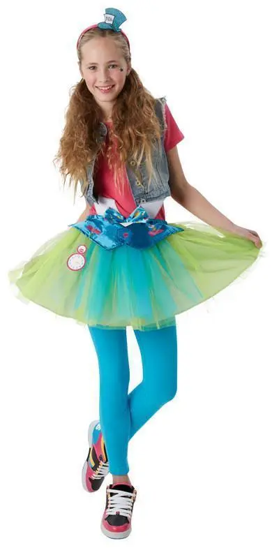 Mad Hatter Tutu Skirt & Headband Set For Teens - Disney Alice In Wonderland