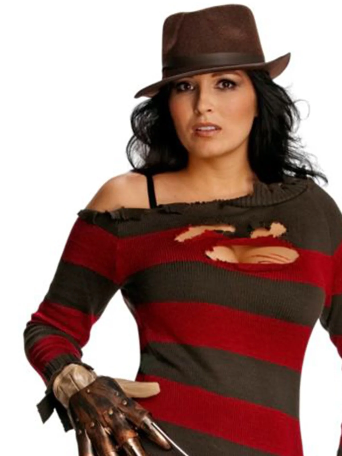 Miss Freddy Kruger Plus Size Costume For Adults - Warner Bros Nightmare On Elm St - Image 2