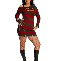 Miss Freddy Kruger Plus Size Costume For Adults - Warner Bros Nightmare On Elm St