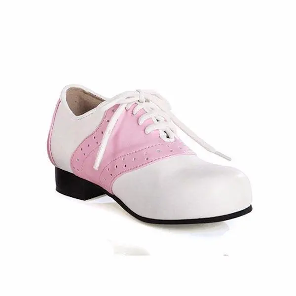 Pink & White Women's Saddle Shoe For Adults