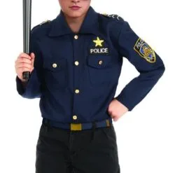 Police Officer Costume & Accessory Kit For Kids