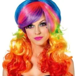 LEG AVENUE Rainbow Rocker Multicolour Wig For Adults