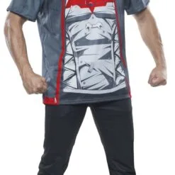 Red Hood Hoodie Top & Mask Set For Adults - Warner Bros DC Comics