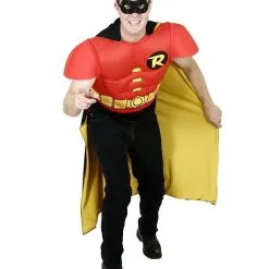 Robin Muscle Chest Costume Top For Adults - Warner Bros DC Comics