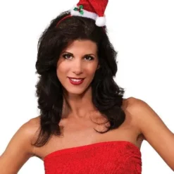 Santa Mini Velour Hat On Headband