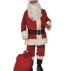 Santa Suit 8 Piece Velvet Deluxe Costume For Adults