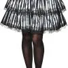 Striped Black & White Ruffle Skirt For Adults