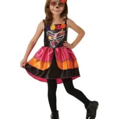 Sugar Skull Day Of The Dead Costume For Tweens