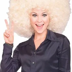 Super Afro Blonde Wig For Adults