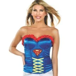 Supergirl Ribbon Detail Corset For Adults - Warner Bros DC Comics