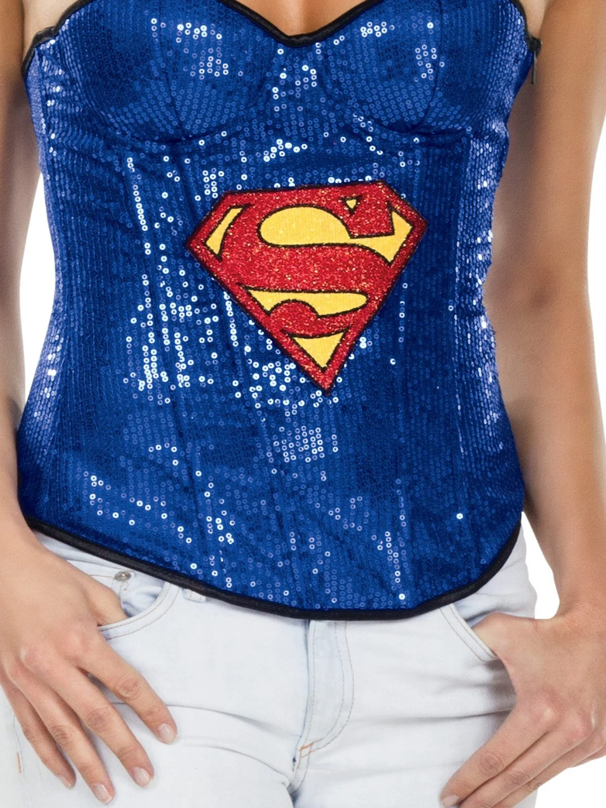 Supergirl Sequin Corset For Adults - Warner Bros DC Comics - Image 2