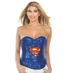 Supergirl Sequin Corset For Adults - Warner Bros DC Comics