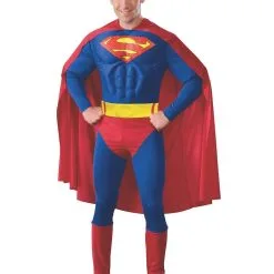 Superman Moulded Muscle Chest Costume For Adults - Warner Bros DC Comics