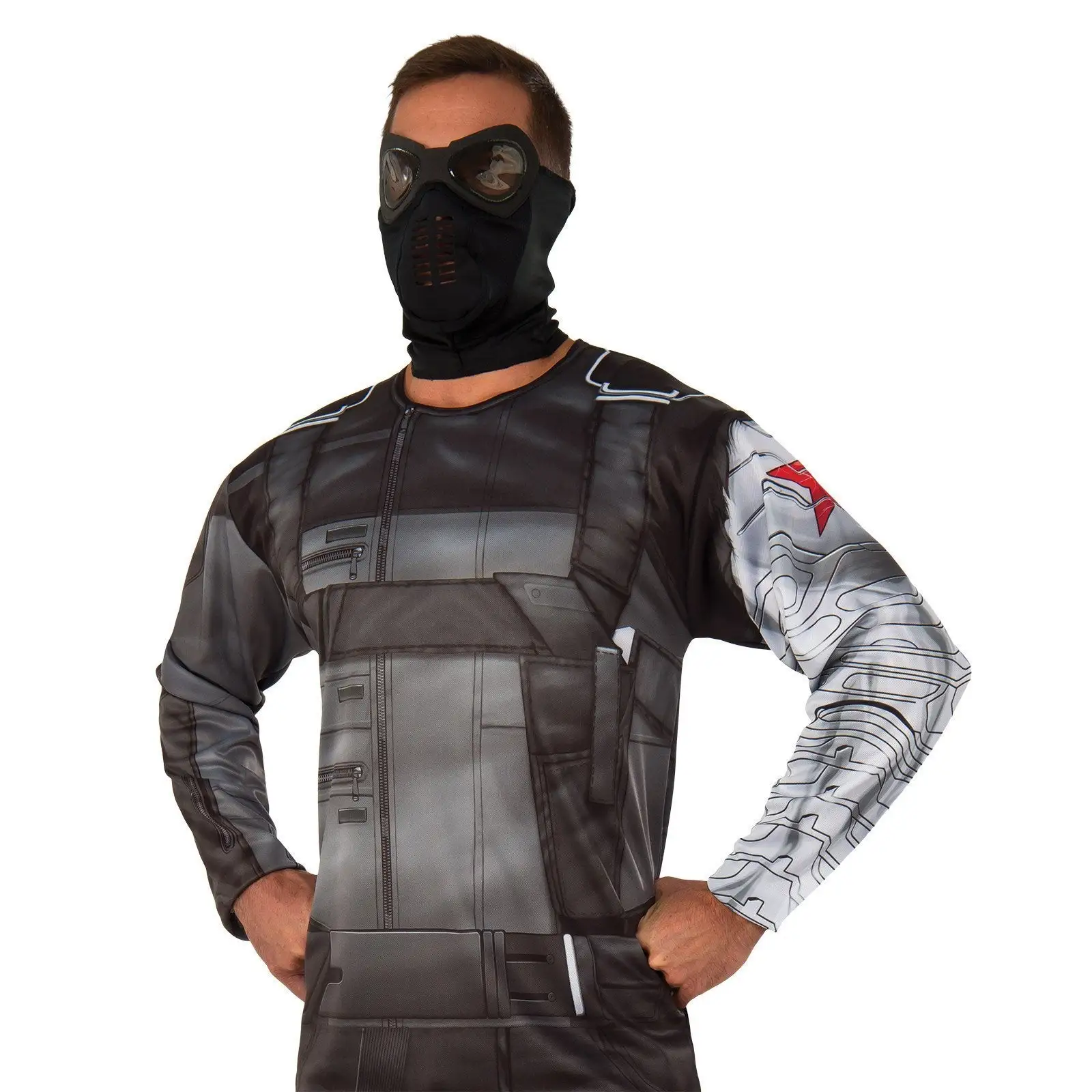 Winter Soldier Costume Top And Mask Set For Adults - Marvel Avengers - Image 2