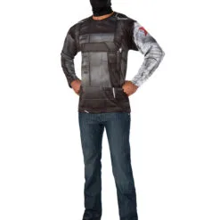 Winter Soldier Costume Top And Mask Set For Adults - Marvel Avengers