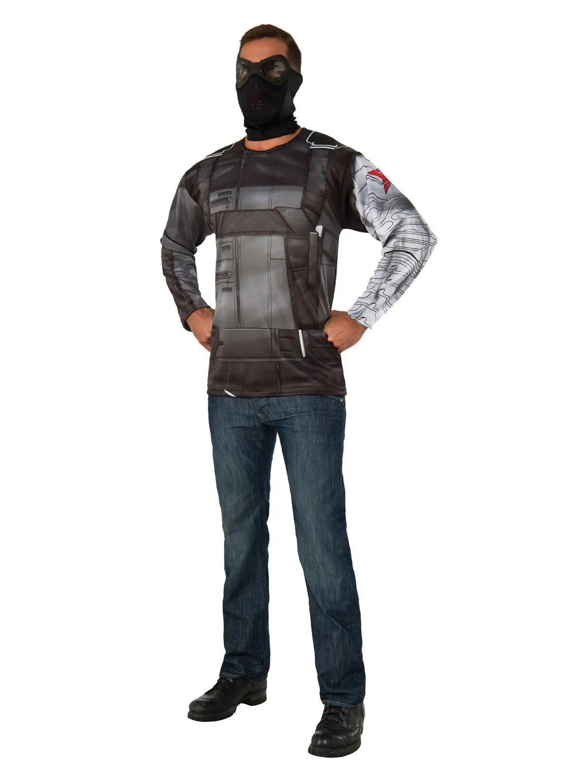 Winter Soldier Costume Top And Mask Set For Adults - Marvel Avengers