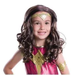 Wonder Woman Wig For Kids - Warner Bros Justice League