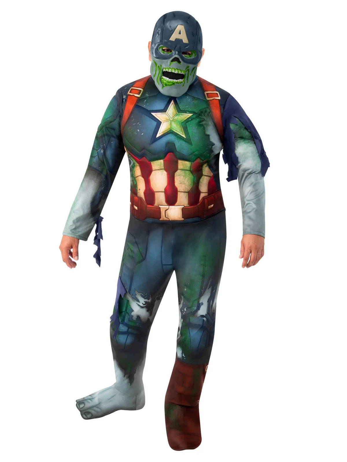 Zombie Captain America Deluxe Costume For Adults - Marvel What If? - Image 2