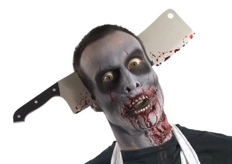 Zombie Cleaver Through Head Accessory