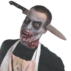 Zombie Kitchen Knife Through Head Accessory
